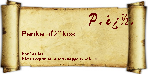 Panka Ákos névjegykártya